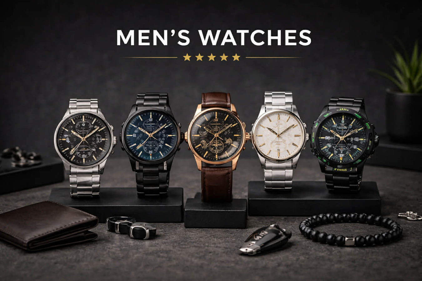 Men’s watches collection featuring stylish analog watches, luxury timepieces, and everyday wristwatches