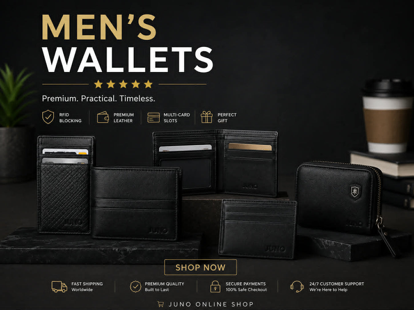 Premium men’s leather wallets with RFID protection and minimalist design for everyday use
