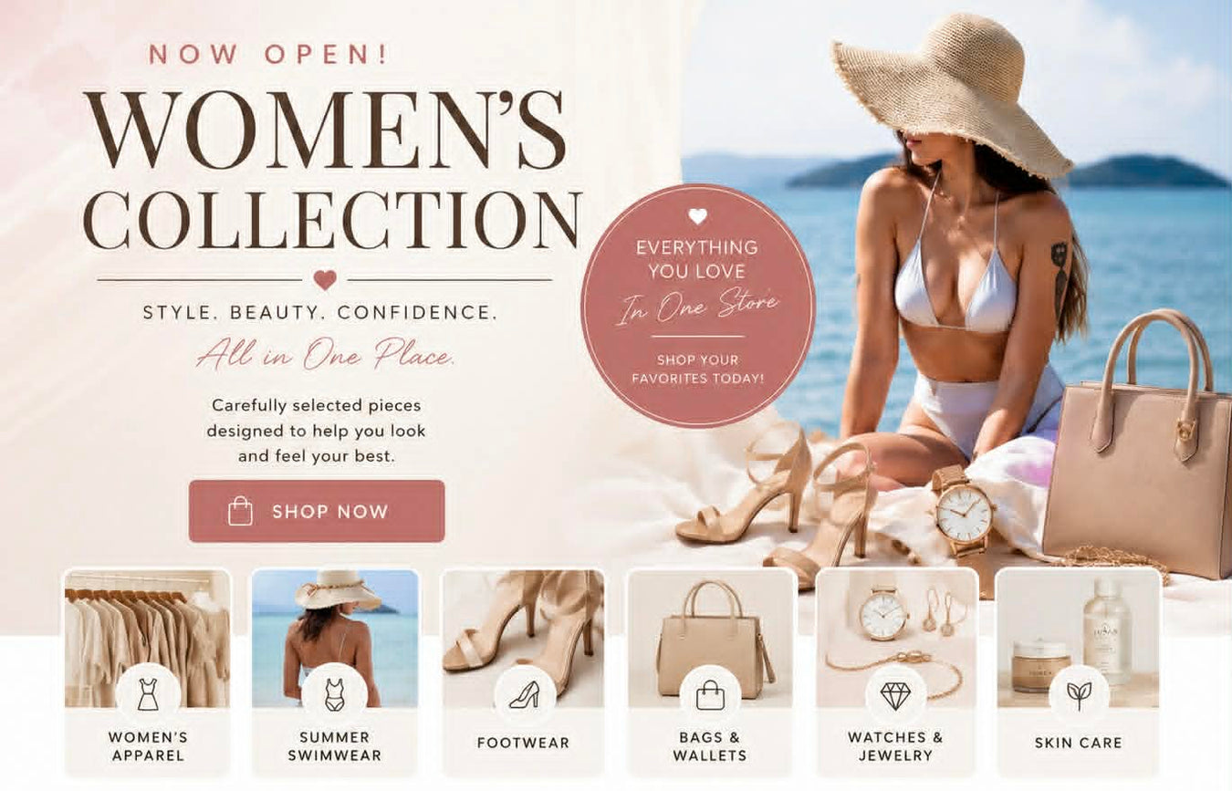 Juno Women's Collection featuring handbags, footwear, watches and fashion accessories for women