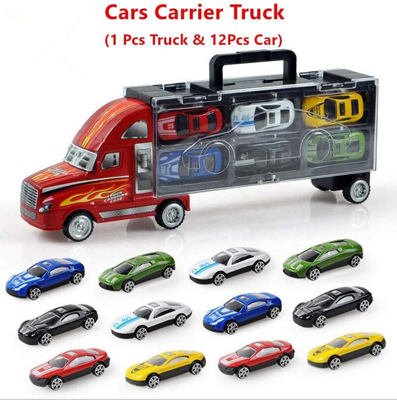 13Pcs Transport Car Carrier Truck Boys Toy