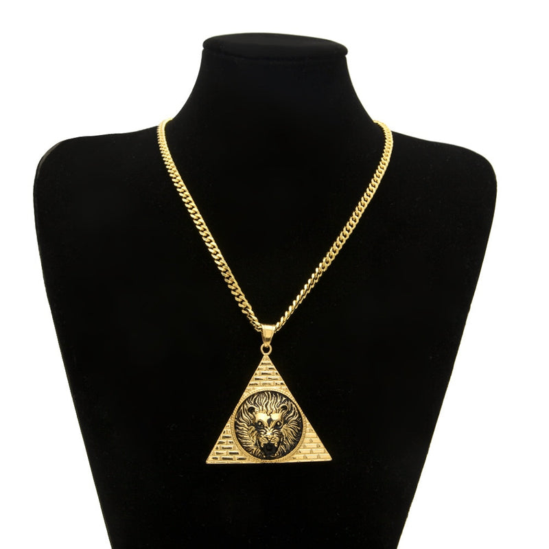 Lion Head Pendant Necklace for Men