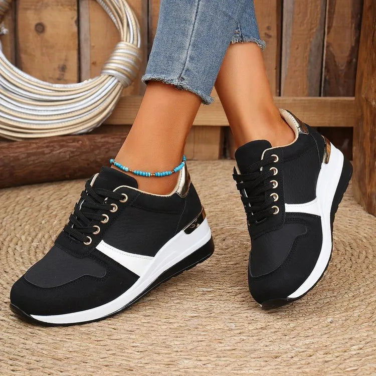 Lace-Up Wedge Sneakers for Women