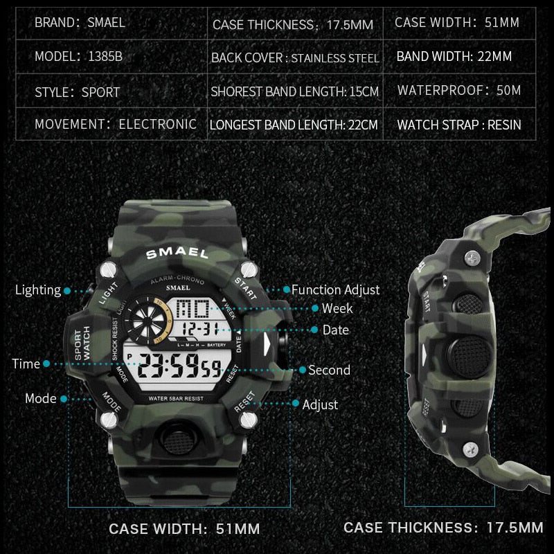 SMAEL 1385C Digital Sport Watch