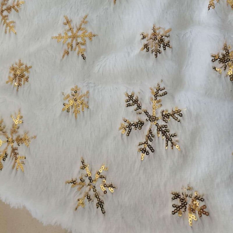 White tree skirt 78cm 90cm 122cm high-end plush sequin Christmas tree skirt