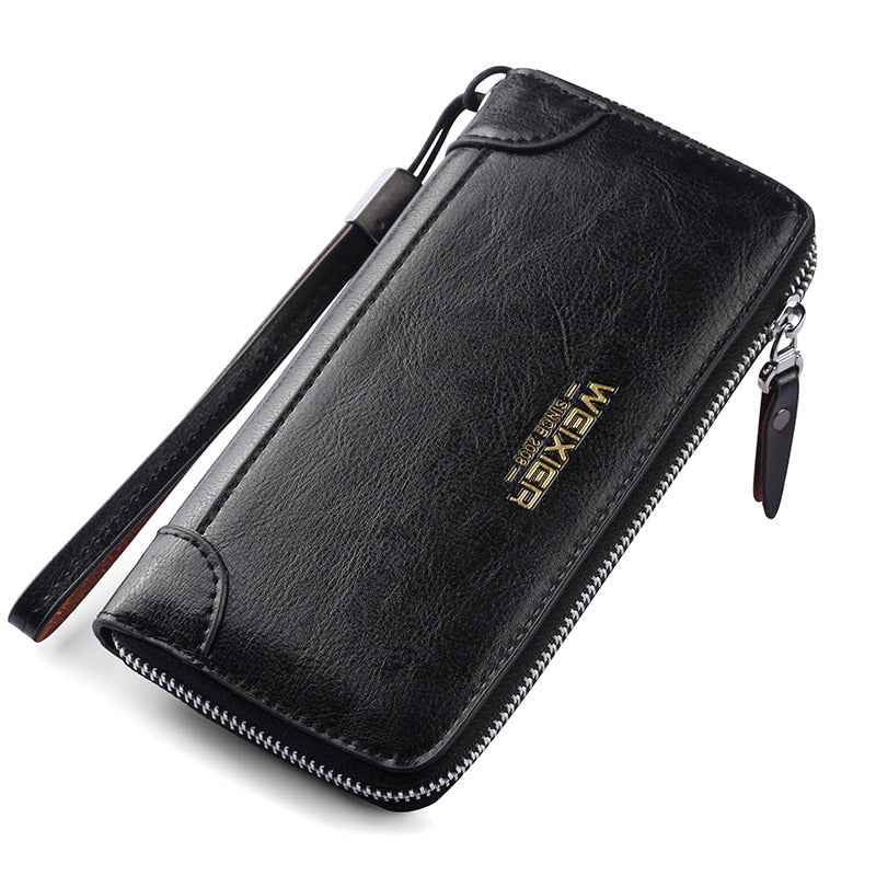 Men’s PU Leather Long Clutch Wallet – Business Style