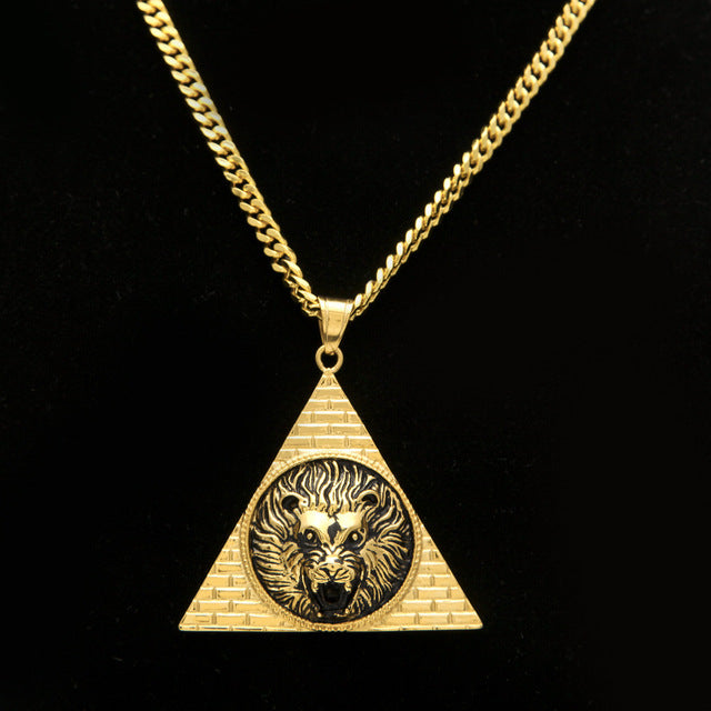 Lion Head Pendant Necklace for Men
