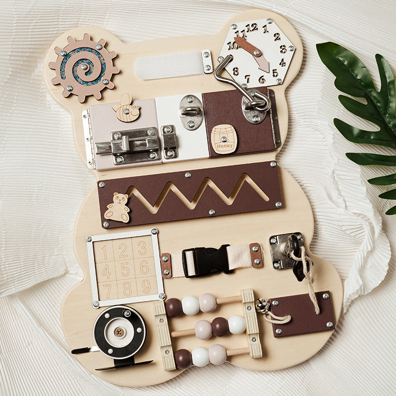 Bear-Themed Montessori Busy Board