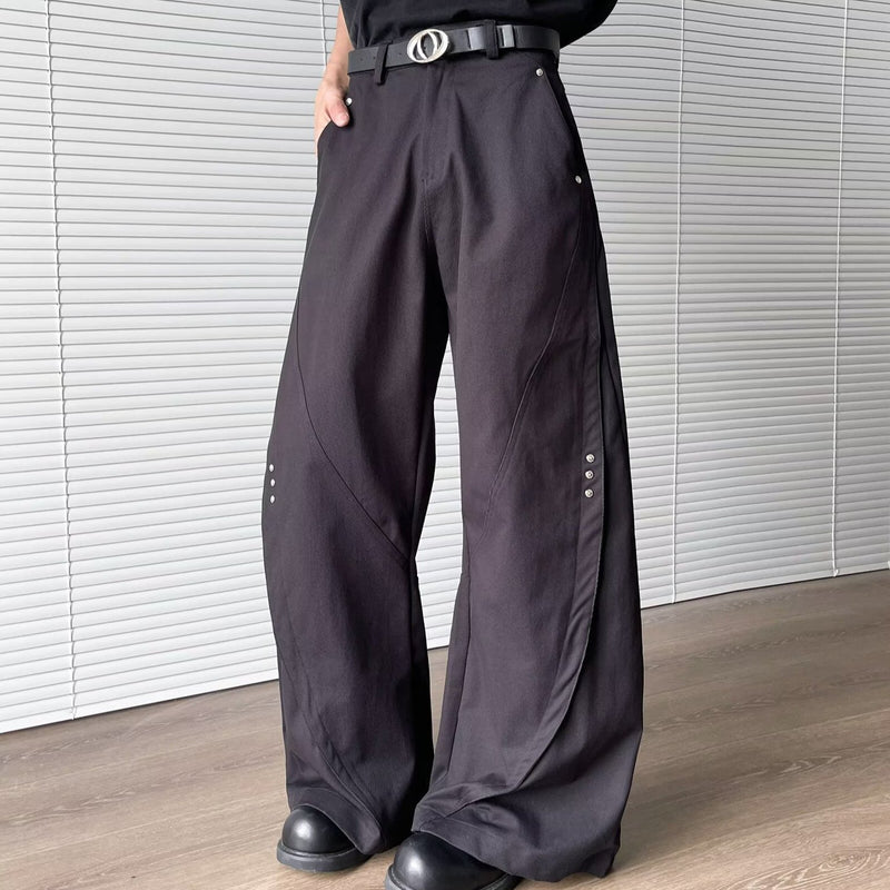 Rivet bending knife casual trousers for men