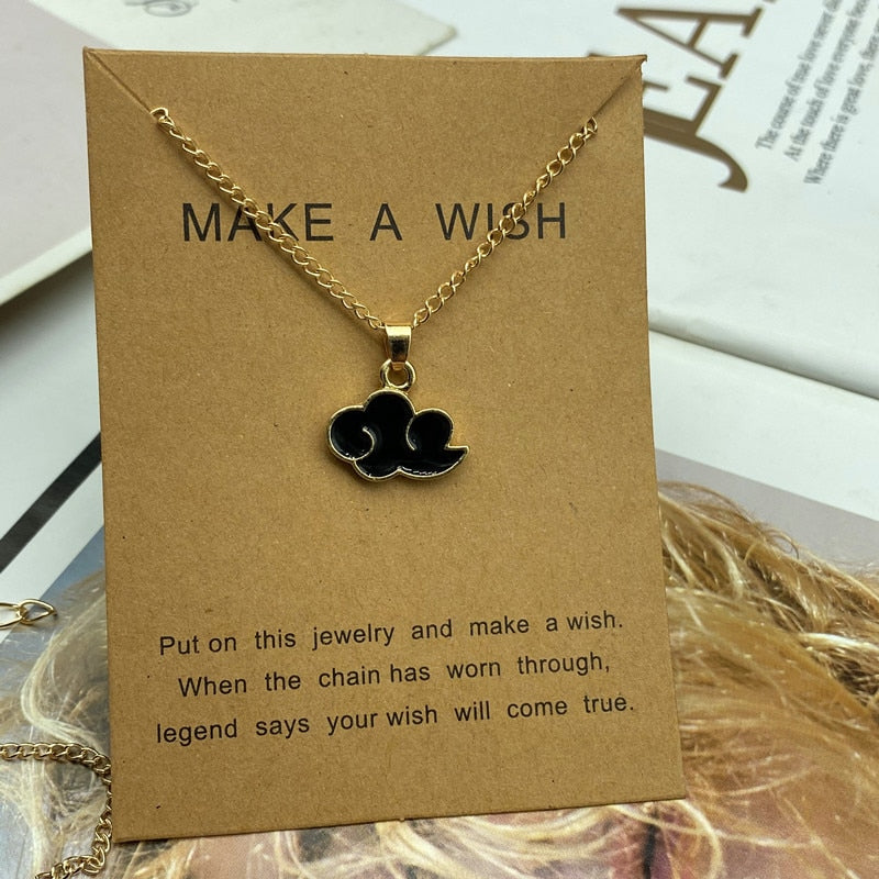 Cloud Pendant Necklace Red pink color Fashion Women Men Necklace Gift For Friend Golden Color Link Chain Neck Jewelry Wholesale