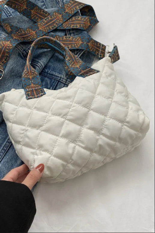 Bubble Textured Printed Strap Handbag