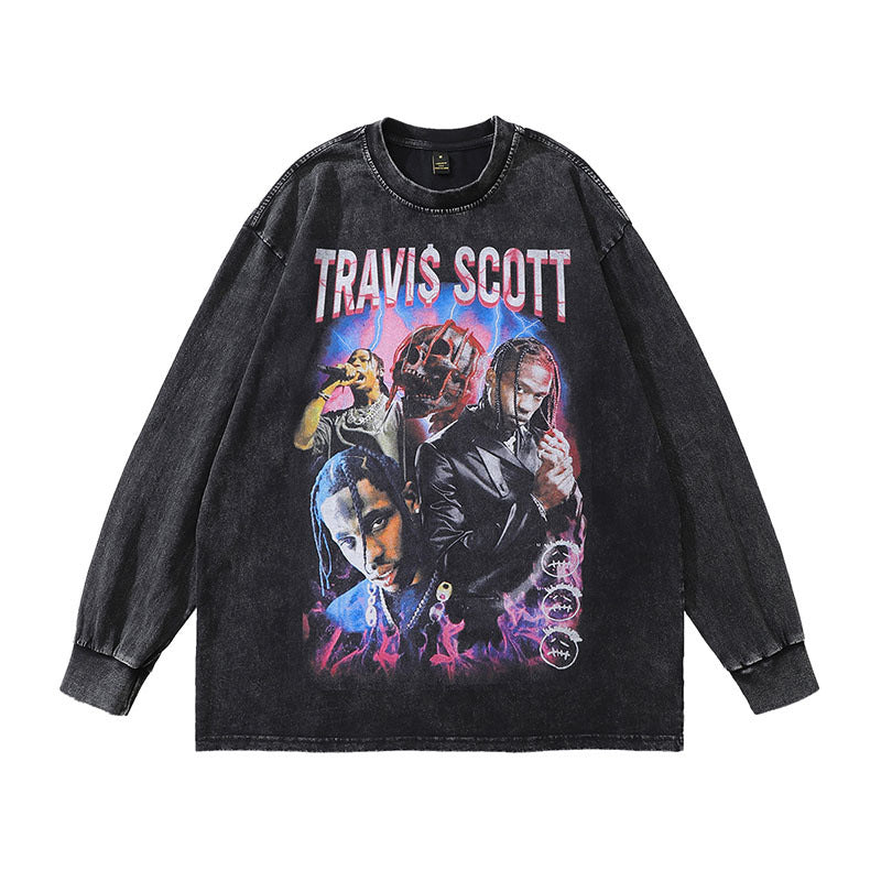 Portrait Print and Washed Vintage Look for Men and Women