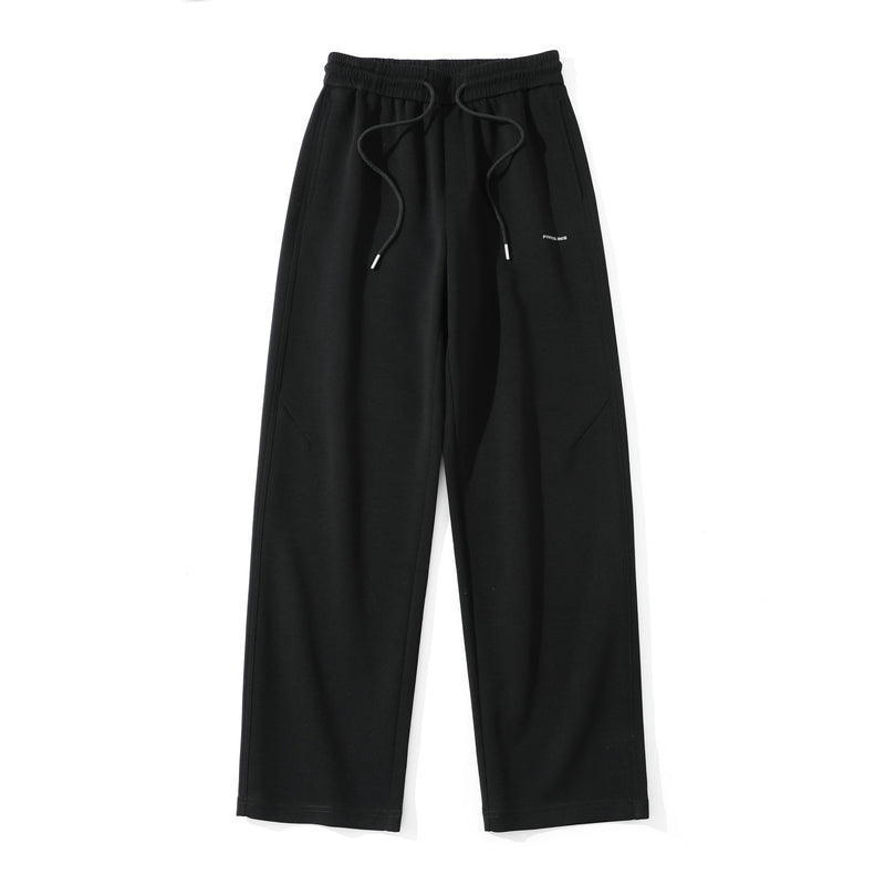 Loose Straight Fit Sweatpants with Small Letter Print