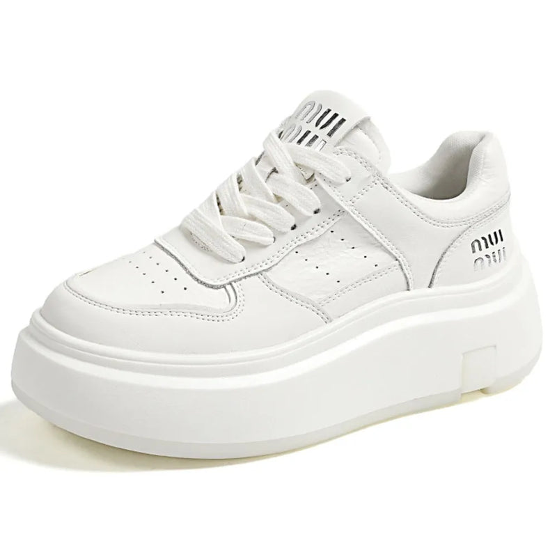 Lace Up Round Toe Platform Sneakers
