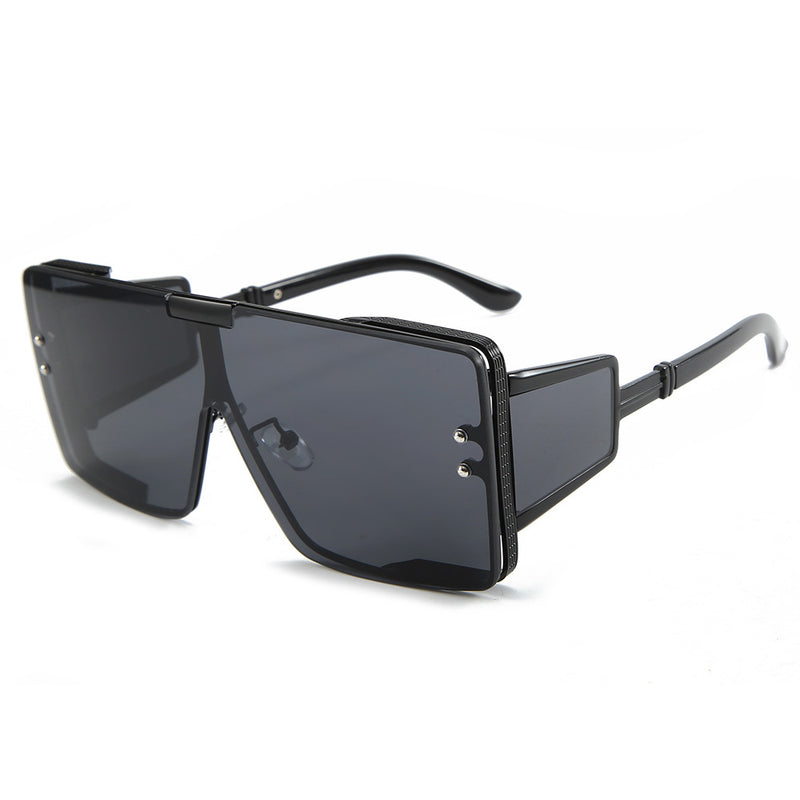 Flat-Top Oversized Sunglasses – Vintage Square Frame (UV400 Unisex)