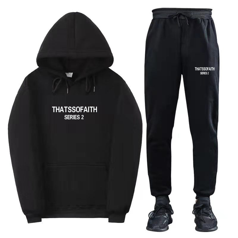 International Cross-border Hooded Sweatshirt and Sweatpants Set for Men and Women