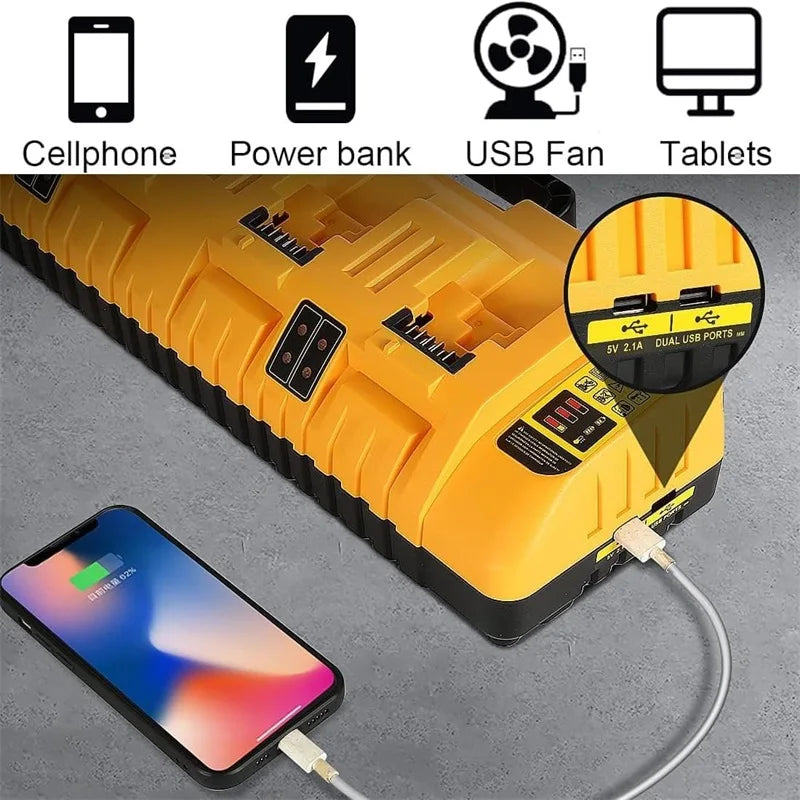 Multi-Port Fast Charger for DeWalt Batteries