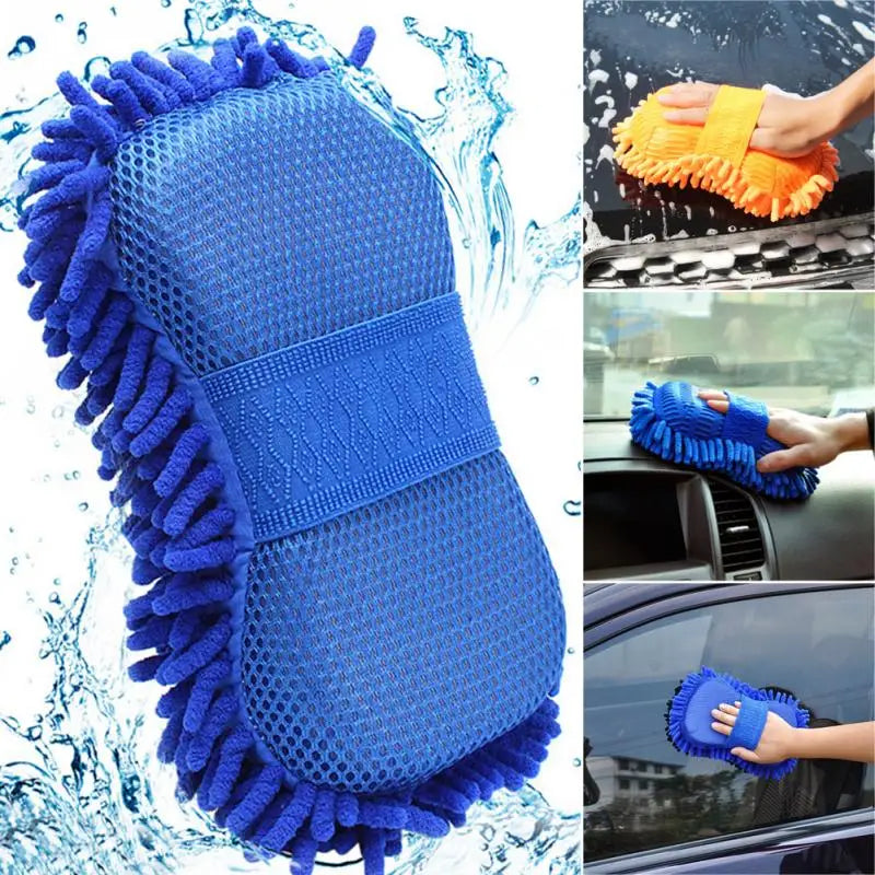 2 In 1  Car Cleaning Sponge Coral Shaped Superfine Fiber Chenille  Sponge