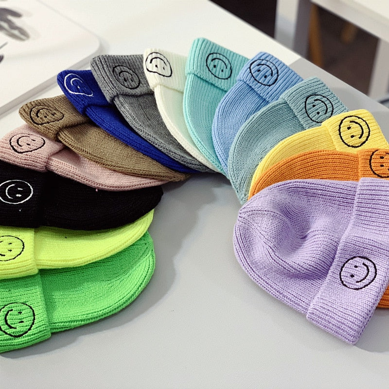 Embroidery Winter Kids Knitted Hats Children