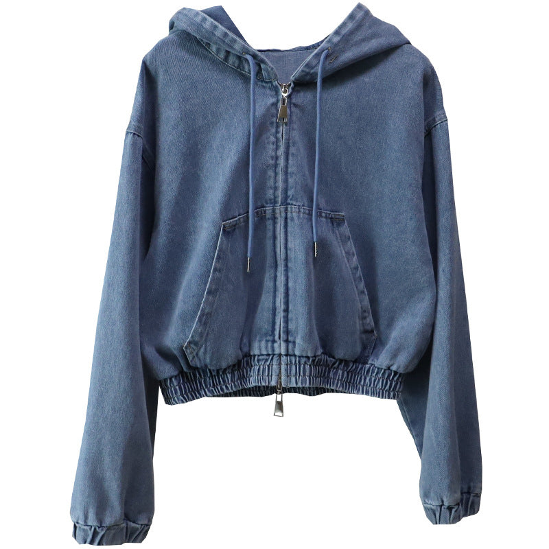 VINTAGE FASHION CASUAL HOODED DENIM JACKET FOR WOMEN
