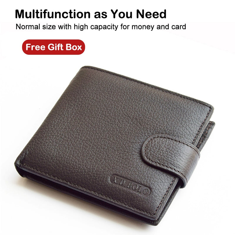 Men’s Genuine Leather Wallet – Coin Pocket & Card Slots