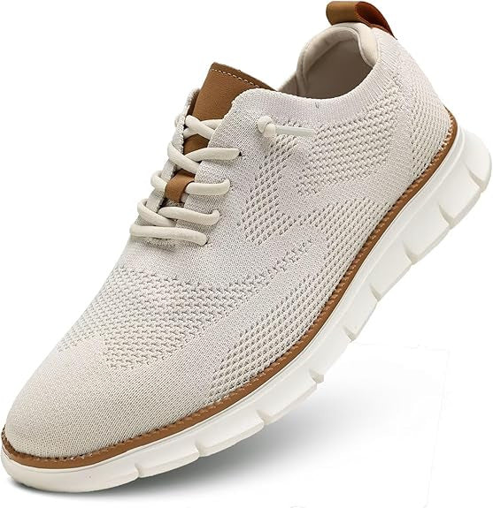 Lightweight lace up casual men's shoes breathable fly woven men's size