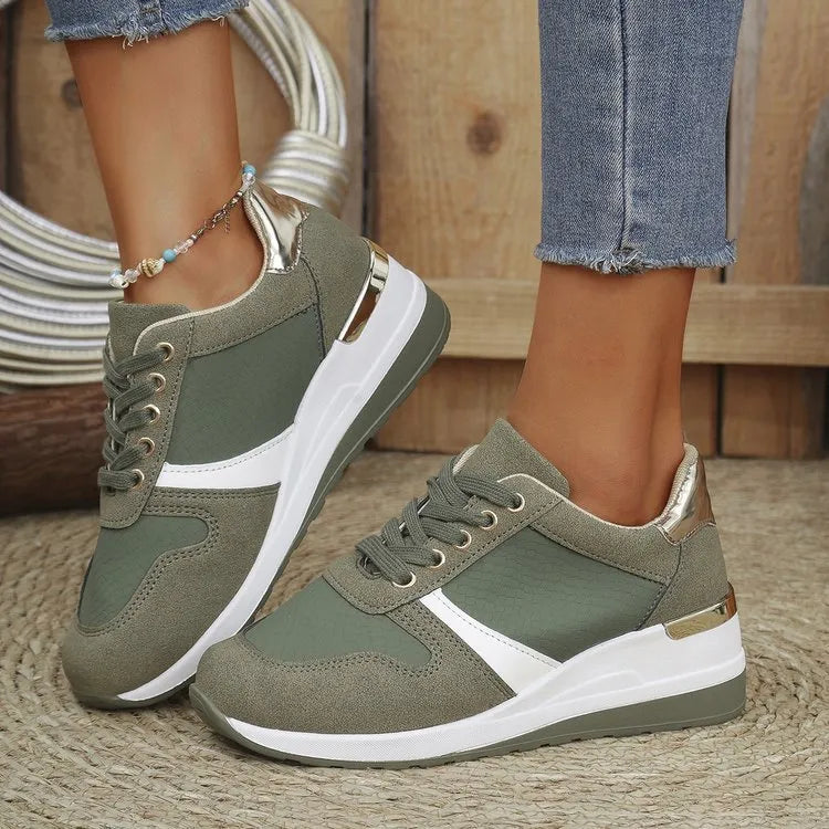Lace-Up Wedge Sneakers for Women