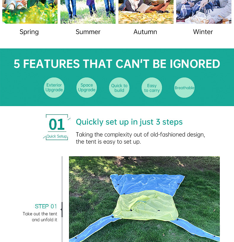 Instant UV Protection Beach Tent