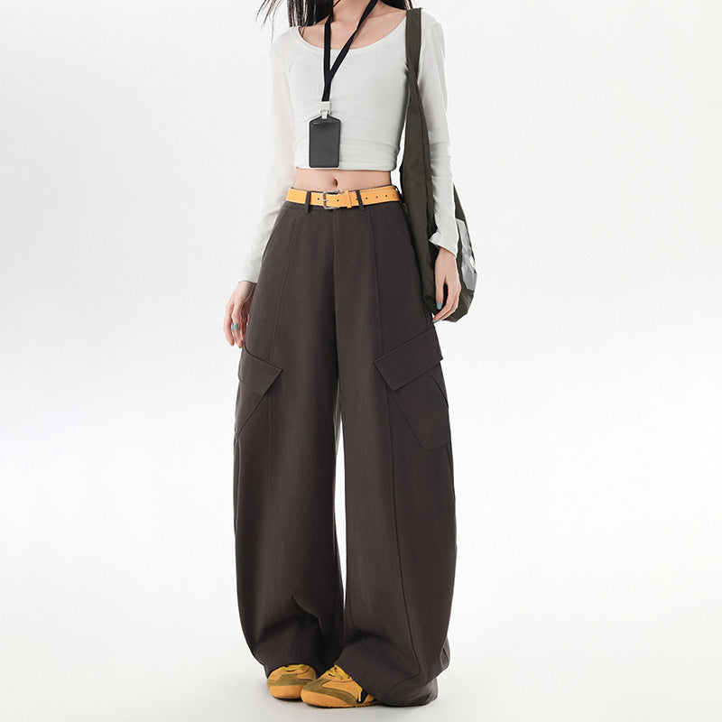 Street Style! Casual Cargo Pants, Loose-Fitting Slimming Wide-Leg Long Pants, Trendy