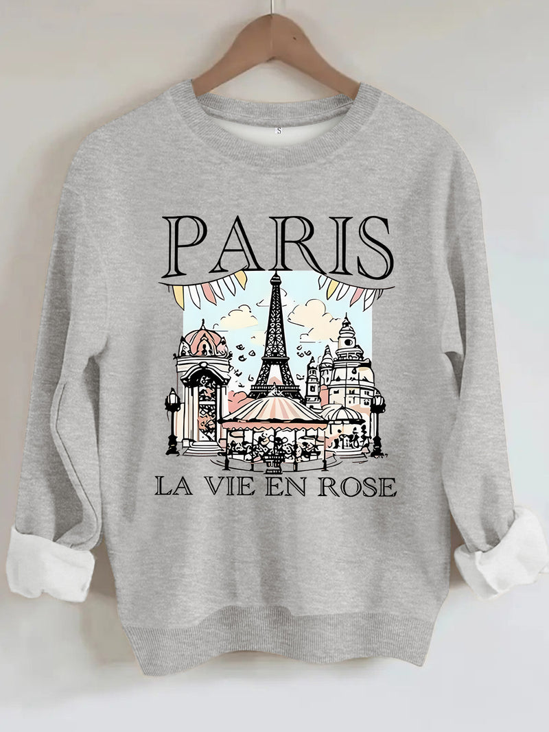 Letter pattern printed long sleeved sweatshirt