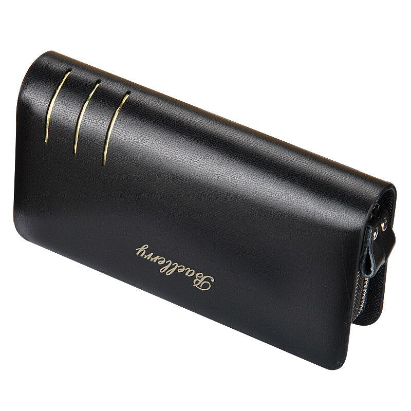 Baellerry Men’s Long Wallet – Large Capacity PU Leather