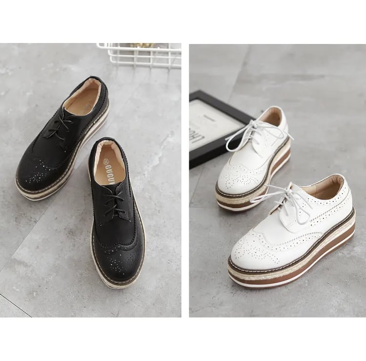 Swyivy Casual Oxford Shoes Women Platform Sneakers White Shoes Autumn  Spring Female Casual Shoes Wedges Senakers Lady