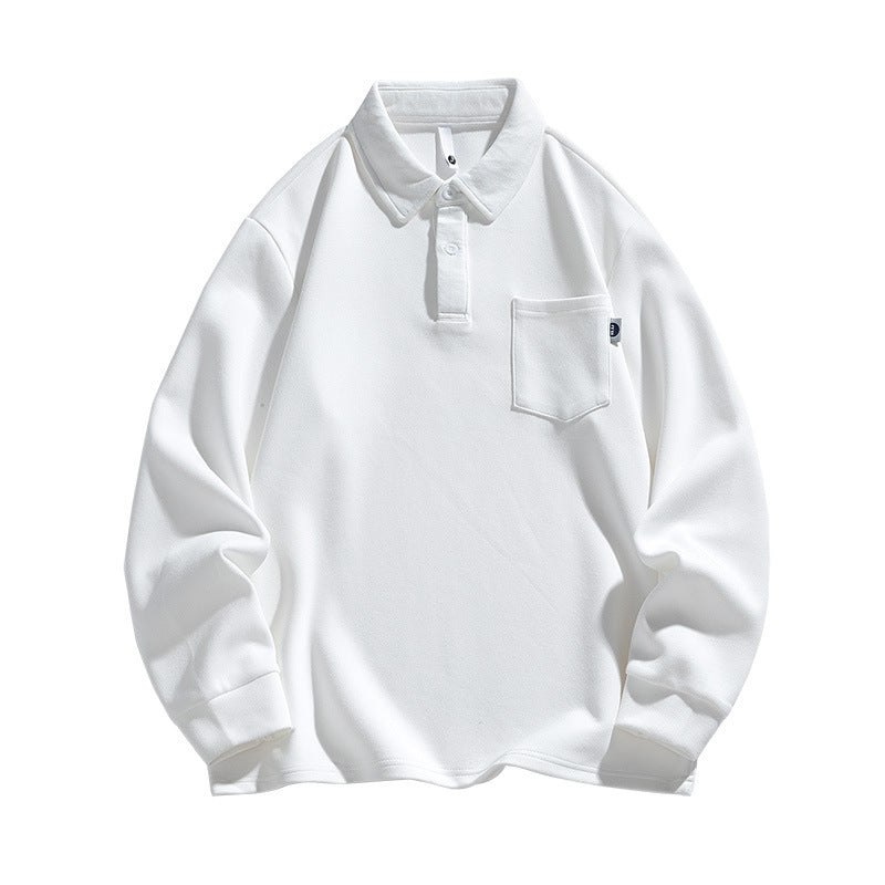 Beaded cotton loose casual pocket T-shirt for men