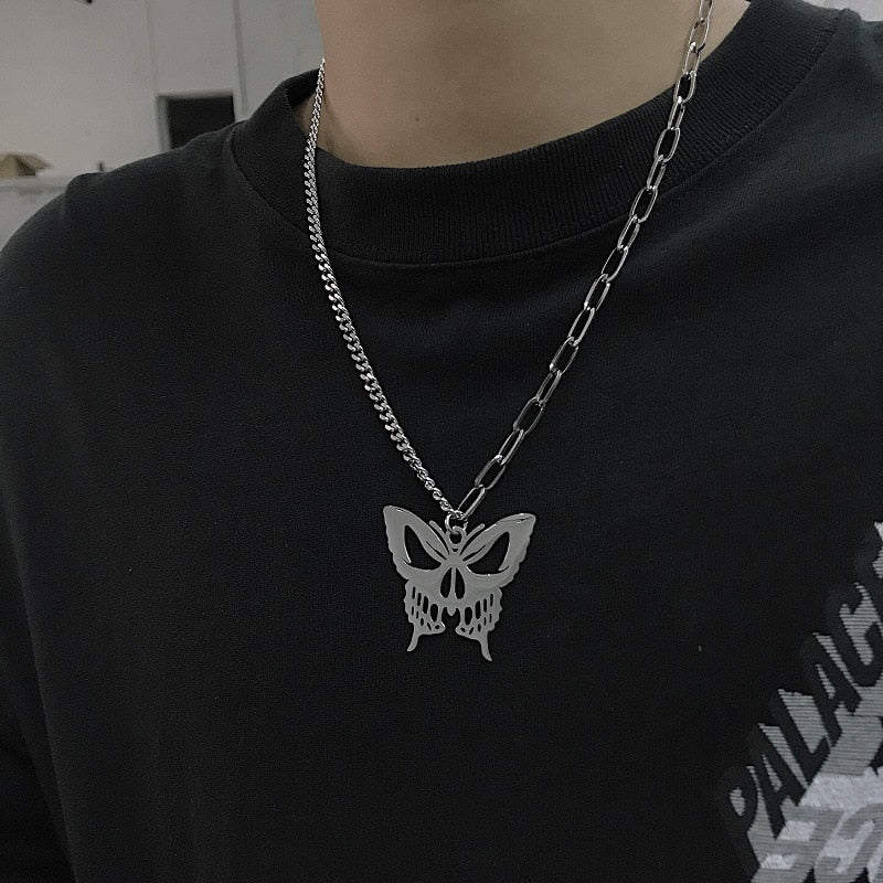 Fashion gothic butterfly style neck necklace