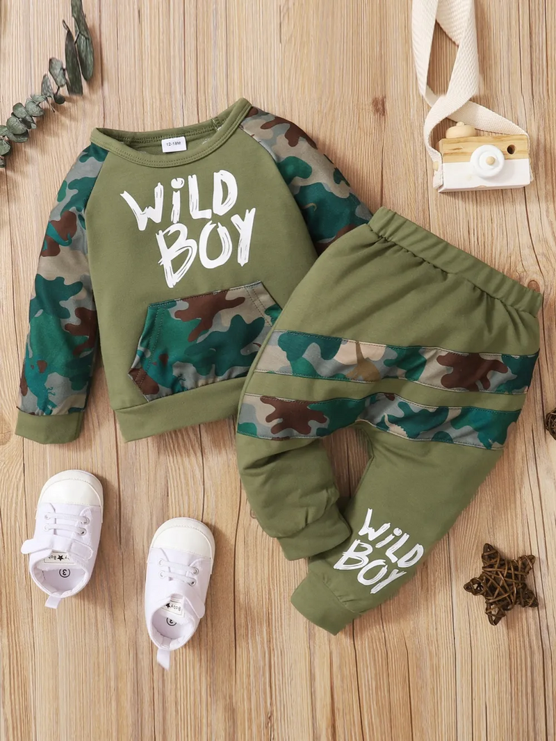 Children's Camouflage Top and Pants Set