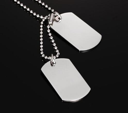 VNOX Double Dog Tag Necklace Pendant Men Jewelry