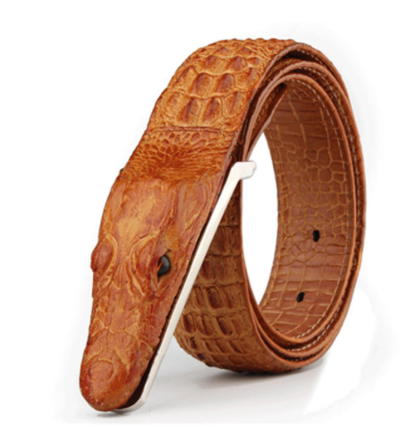 Men's Luxury Cowhile Belt - Crocodile Pattern Designer Strap