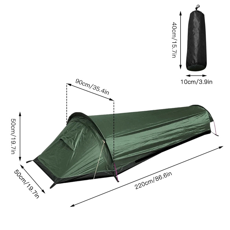 Camping Single Person Tent Ultralight Compact Outdoor Sleeping Bag Tent