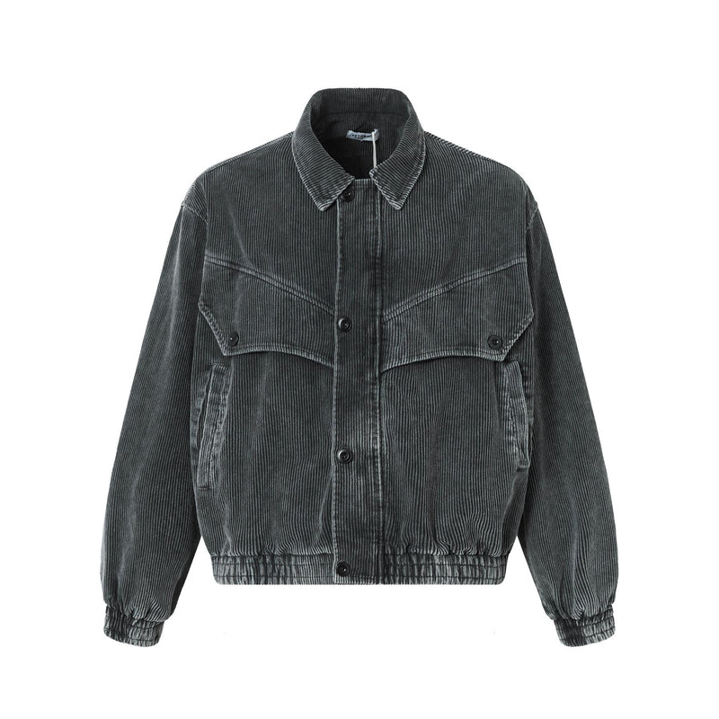 Corduroy collar jacket with texture for men and women