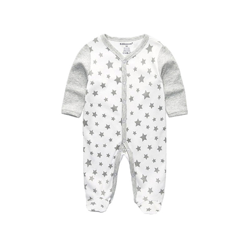 Newborn pure cotton double button crawling clothes