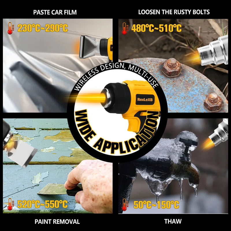 400W Cordless Heat Gun for DeWalt 20V Batteries