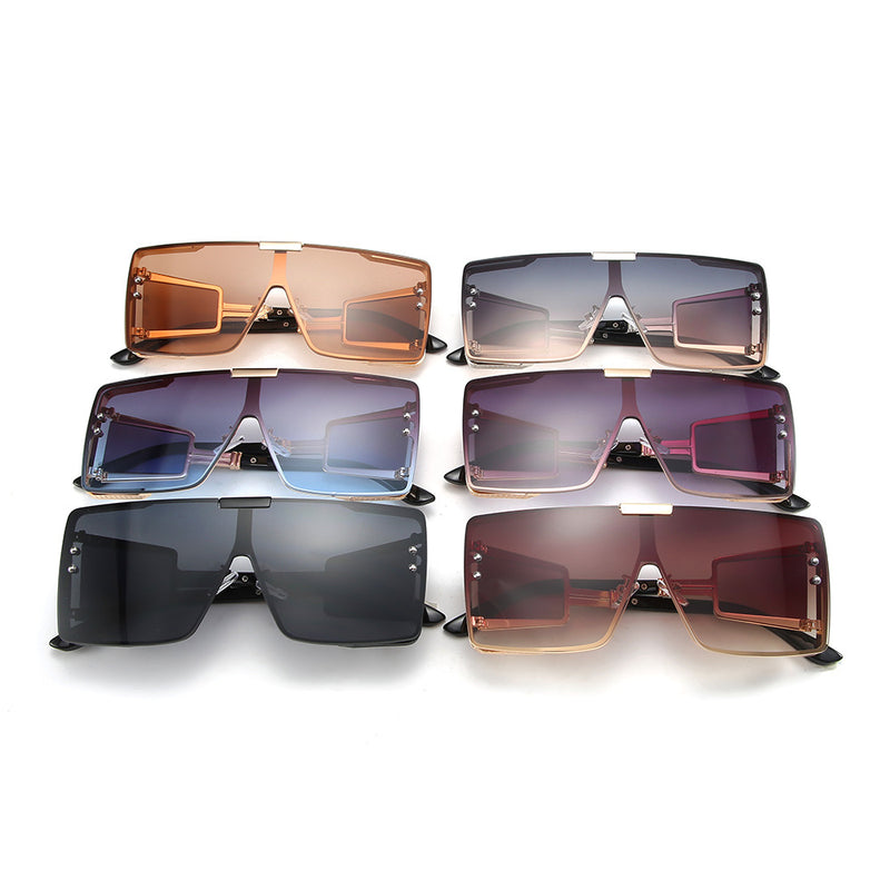 Flat-Top Oversized Sunglasses – Vintage Square Frame (UV400 Unisex)
