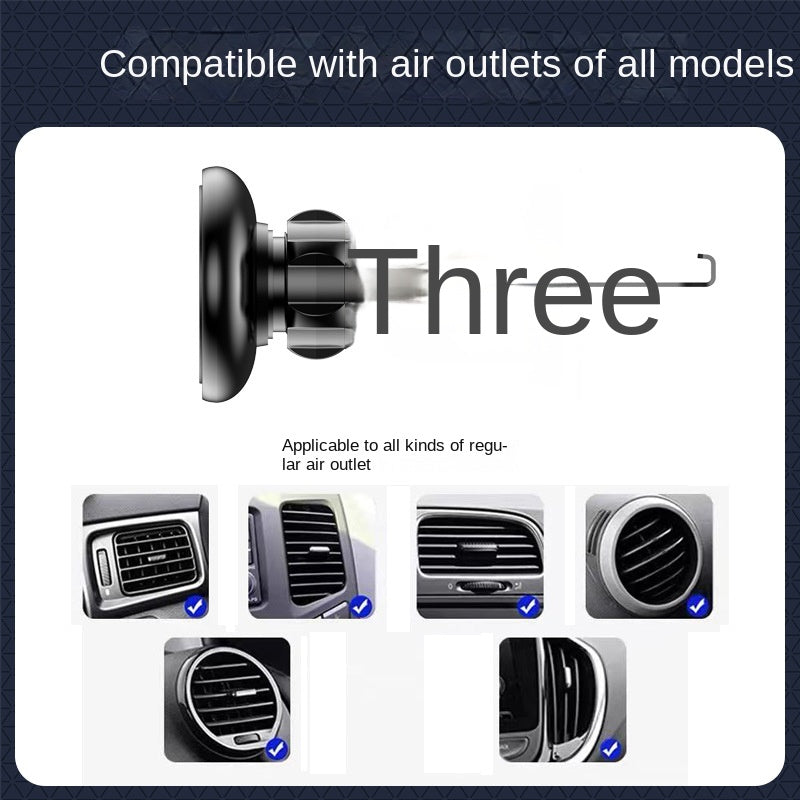 Magnetic Car Phone Holder Air Vent Clip Strong Magnetic Stable Anti-shake Car Navigation Bracket Magnetic Type