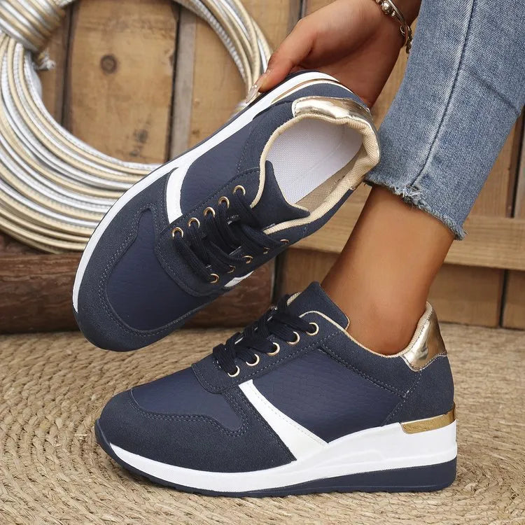 Lace-Up Wedge Sneakers for Women