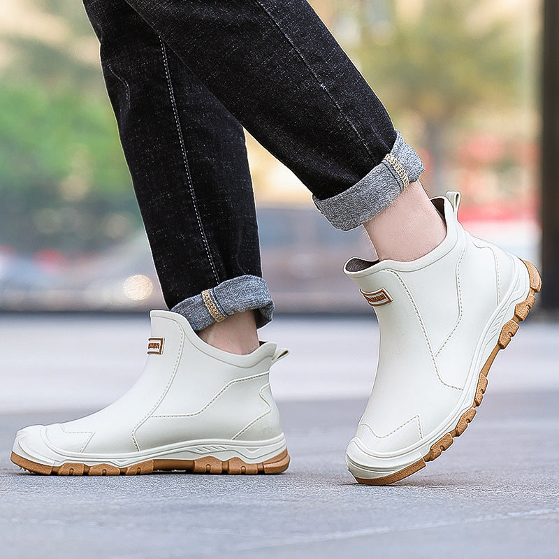 Urban Men's Short-Cuff Black Rain Boots