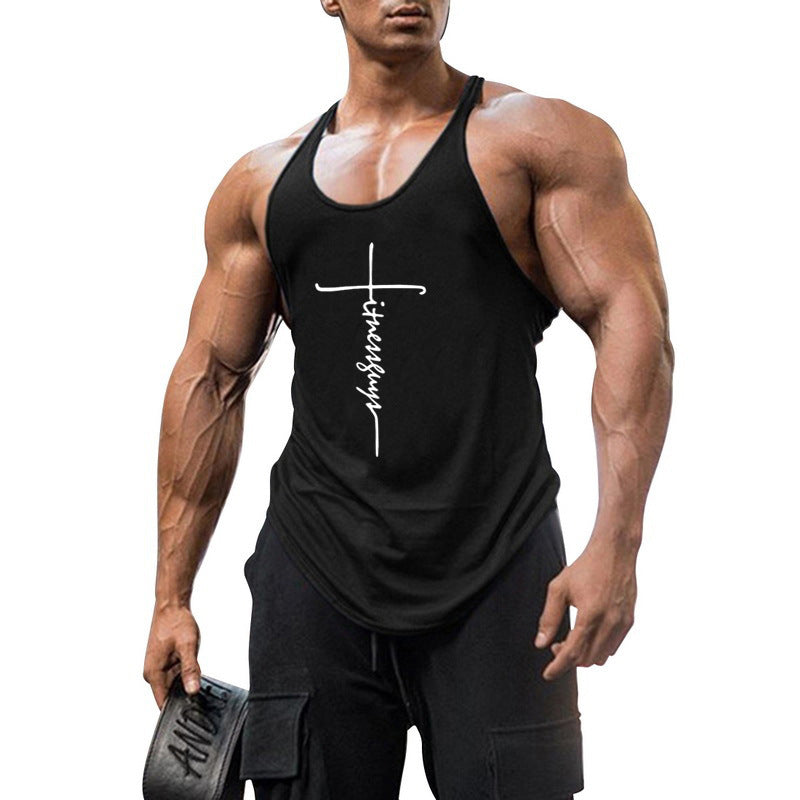 Men’s Cotton Bodybuilding Vest – Deep-Cut Gym Tank