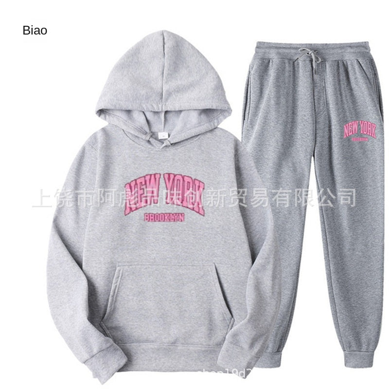 International Cross-border Hooded Sweatshirt and Sweatpants Set for Men and Women