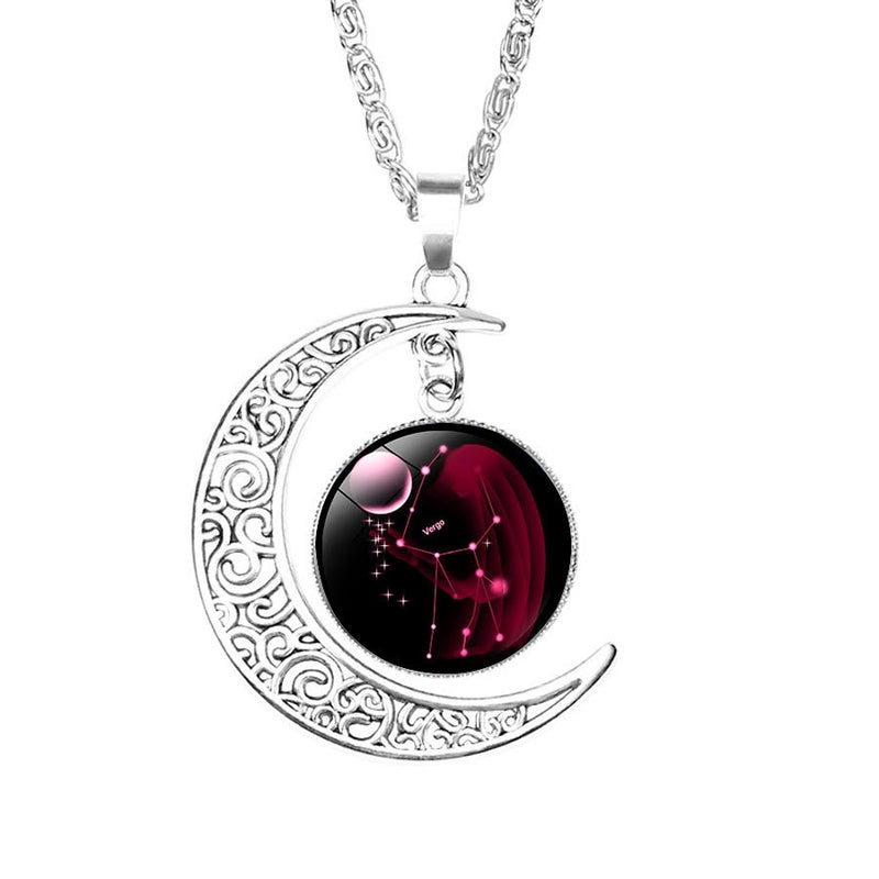 Zodiac Necklace with Glass Cabochon
