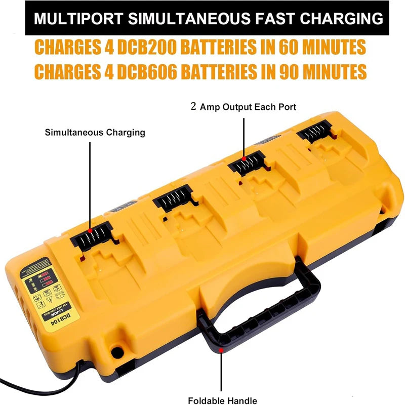 Multi-Port Fast Charger for DeWalt Batteries