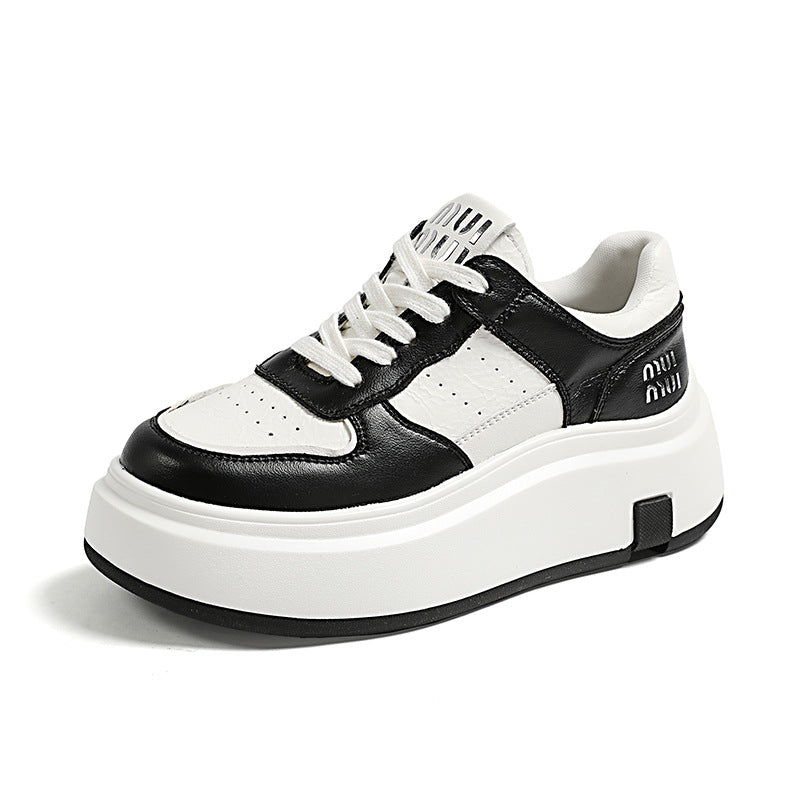 Lace Up Round Toe Platform Sneakers