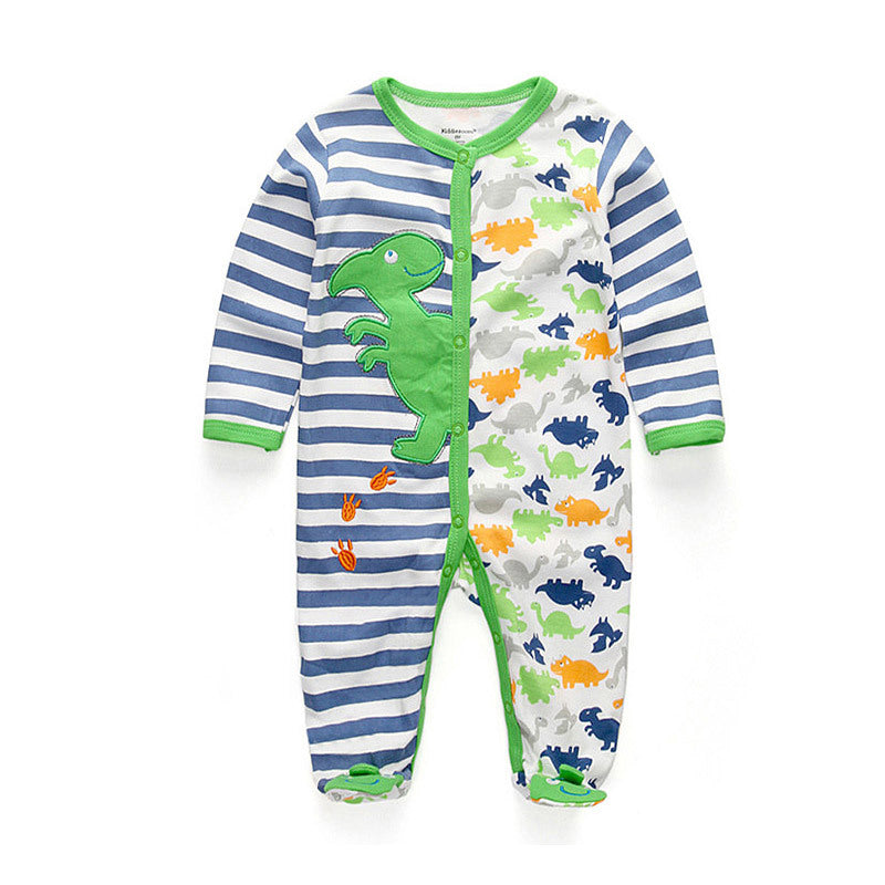 Newborn pure cotton double button crawling clothes